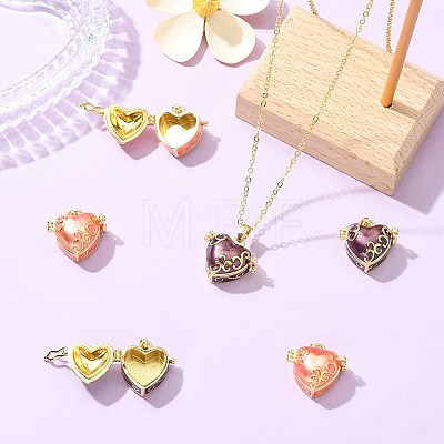 6Pcs 2 Colors Brass Enamel Prayer Box Pendants KK-CJ0005-80-1