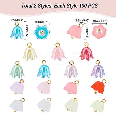 200Pcs 2 Style Transparent Acrylic Charms FIND-DC0001-23-1