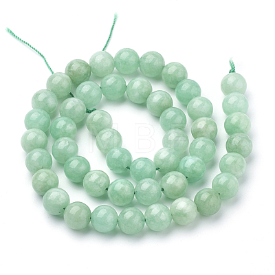 Natural Myanmar Jade/Burmese Jade Beads Strands X-G-T064-22-8mm-1