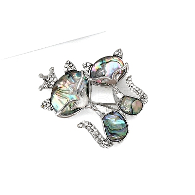 Alloy Rhinestone Brooch for Backpack Clothes PW-WG6BE19-01-1