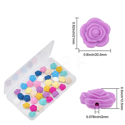 40Pcs 10 Colors Food Grade Eco-Friendly Silicone Beads SIL-CA0001-46-1