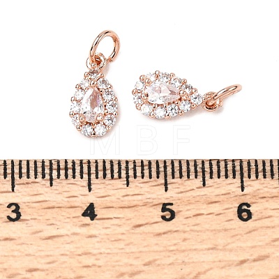 Brass Micro Pave Cubic Zirconia Charms LS-RB-I077-15RG-RS-1-1