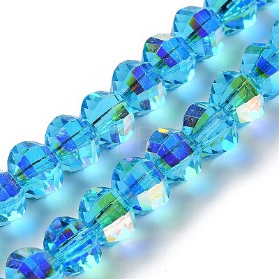 Transparent Electroplate Glass Beads Strands GLAA-Q099-C01-08-1-1