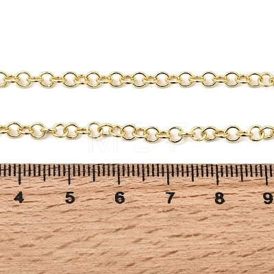 3.5MM Brass Rolo Chain Necklaces for Women NJEW-F366-02B-1