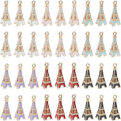  36Pcs 6 Colors Alloy Enamel Pendants ENAM-NB0001-94-1