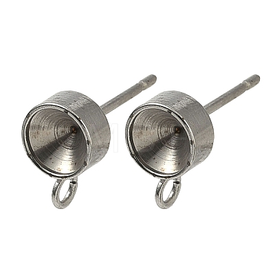 Non-Tarnish 201 Stainless Steel Stud Earring Settings LS-X-STAS-S041-08-1