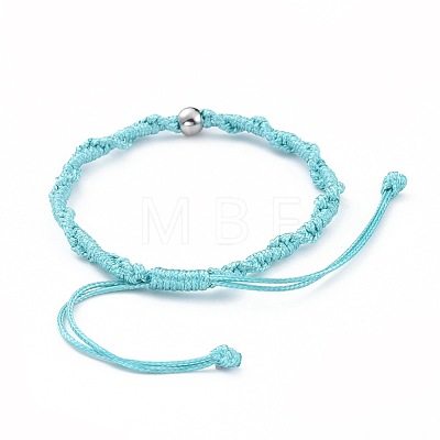 Unisex Adjustable Korean Waxed Polyester Cord Braided Bead Bracelets BJEW-JB04669-05-1