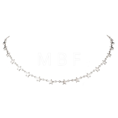 304 Stainless Steel Star Link Chain Necklaces for Women NJEW-JN05652-1
