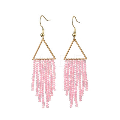 Glass Beaded Dangle Earrings EJEW-MZ00749-02-1