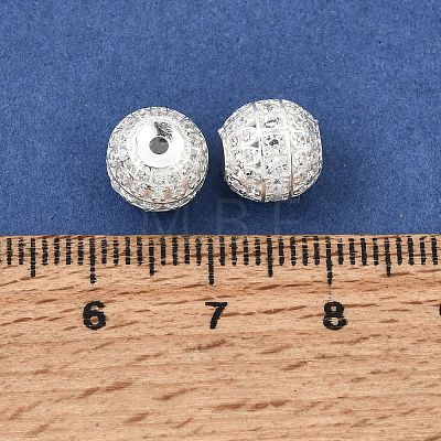 925 Sterling Silver Micro Pave Clear Cubic Zirconia Beads SE-CBAF1B2-07S-1