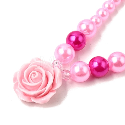 Cute Unicorn Alloy Plastic Children's Beaded Necklace & Bracelet & Cuff Ring & Clip-on Earring Jewelry Sets for Girl's FS-WGF4311-06-1