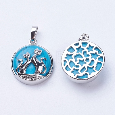 Synthetic Turquoise Pendants G-K234-A02-1