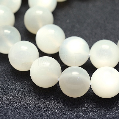 Natural White Moonstone Beads Strands G-P342-02A-12mm-A-1