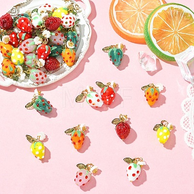 5Pcs Handmade Lampwork Pendants PALLOY-YW00108-01A-1