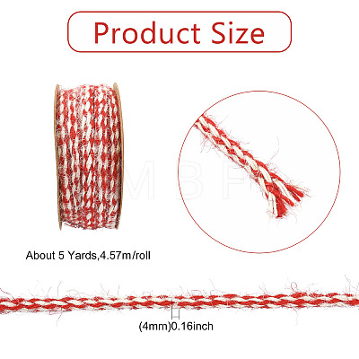 3 Rolls 3 Colors Braided Jute Twine OCOR-CJ0004-13-1