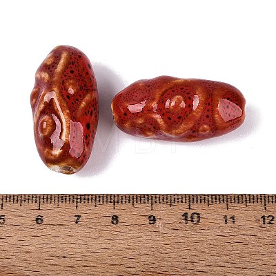 Vintage Handmade Porcelain Beads PORC-Q008-12E-1