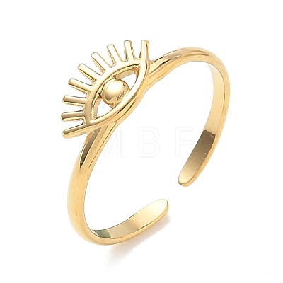 304 Stainless Steel Open Cuff Rings for Women RJEW-K261-16G-1