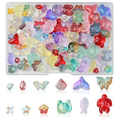 120Pcs 12 Style Transparent Glass Beads Sets GLAA-FS0001-69-1
