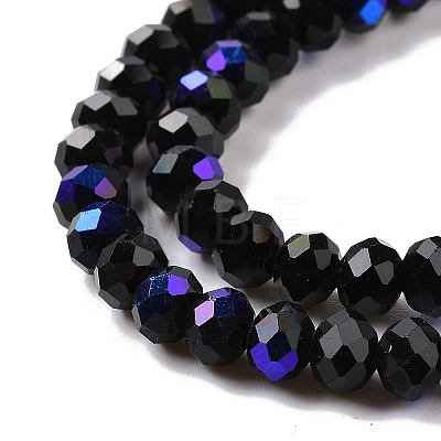 Electroplate Opaque Solid Color Glass Beads Strands EGLA-A034-P6mm-L01-1