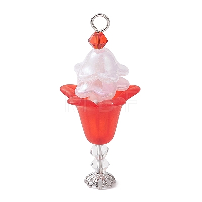 Imitation Austrian Crystal Beads and Acrylic Beads Pendants PALLOY-TA00373-1