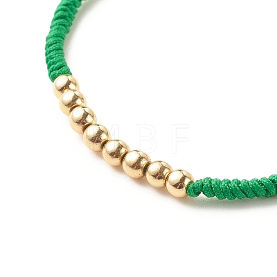 Synthetic Hematite Round Braided Bead Bracelet BJEW-JB07853-1