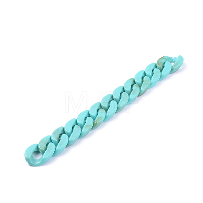 Handmade Acrylic Curb Chains/Twisted Chains X-AJEW-JB00530-02-1