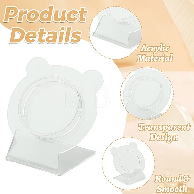 4Pcs Clear Acrylic Slant Back Single Bracelet Bangle Display Stands AC-FS5191-01C-1