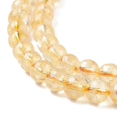 Natural Citrine Beads Strands G-E326-6mm-02-1