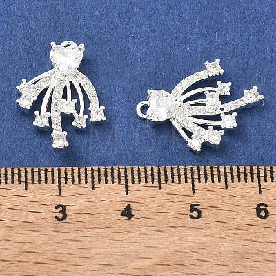 Brass Micro Pave Clear Cubic Zirconia Pendants KK-B172-05S-1