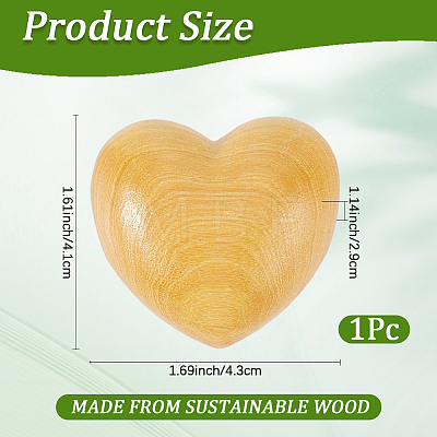 Sandalwood Wooden Heart Display Decorations AJEW-WH20054-222A-1