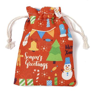 Christmas Theme Cloth Printed Storage Bags ABAG-F010-02A-03-1