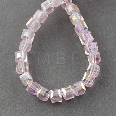 Electroplate Glass Beads Strands EGLA-R030-6x6mm-29-1