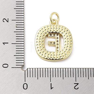 Rack Plating Brass Micro Pave Clear Cubic Zirconia Pendants KK-E102-33G-F-1