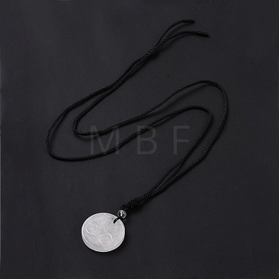 Natural Quartz Crystal Triskele/Triskelion Pendant Necklace with Nylon Cord for Women NJEW-E091-01F-1