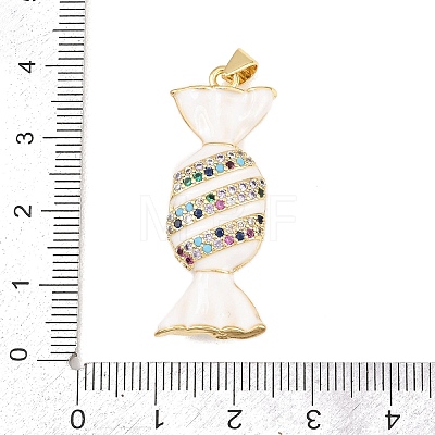 Brass Micro Pave Cubic Zirconia Pendants KK-C162-007G-1
