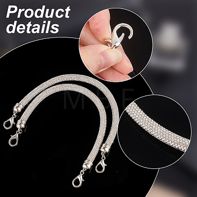 Alloy Rhinestone Round Rope Bag Straps FIND-WH0419-41A-1