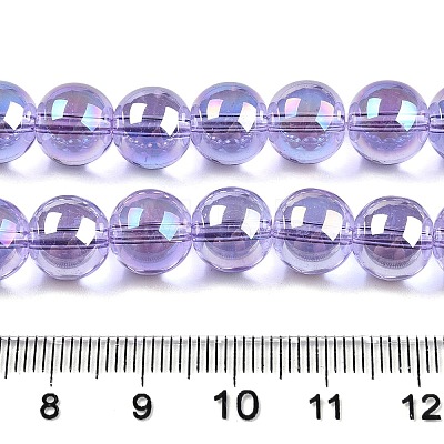 Electroplate Transparent Glass Beads Strands GLAA-T032-T10mm-AB01-1