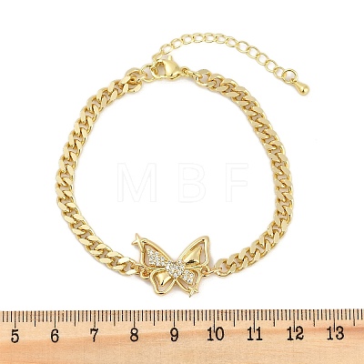 Brass Micro Pave Cubic Zirconia Link Bracelets BJEW-M050-04G-03-1