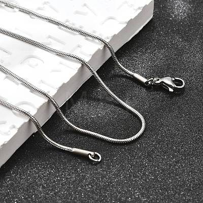 Non-Tarnish 304 Stainless Steel Snake Chain Necklaces NJEW-E122-32B-1