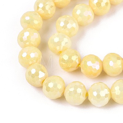 Anti-Tarnish Electroplate Glass Beads Strands LS-GLAA-N056-8mm-05-1