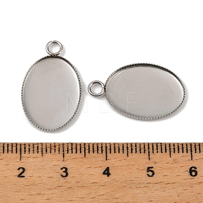 304 Stainless Steel Pendant Cabochon Settings STAS-NH0002-01B-P-1