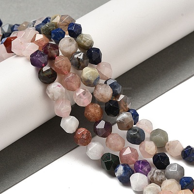 Natural Rose Quartz/Sodalite/Lapis Lazuli/Amethyst/Strawberry Quartz Beads Strands G-K382-A01-02-1