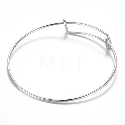 Adjustable 304 Stainless Steel Expandable Bangle Making BJEW-G515-02P-1