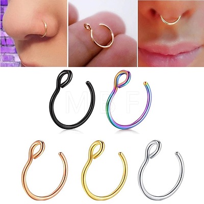 316 Surgical Stainless Steel Clip on Nose Rings WGA7223-10-1