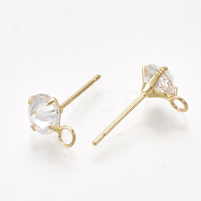 Brass Stud Earring Findings KK-T035-123G-1