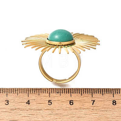 Synthetic Turquoise Finger Rings RJEW-G339-03G-02-1