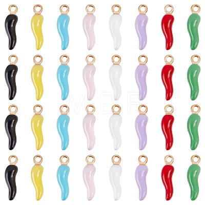 32Pcs 8 Colors Alloy Enamel Pendants ENAM-SC0004-87-1