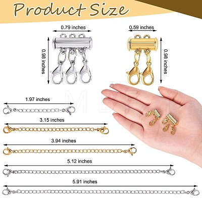 8 Strands 8 Style 304 Stainless Steel Chain Extender DIY-SZ0004-40-1
