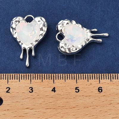 Rack Plating Alloy Rhinestone Pendants PALLOY-D028-08A-S-RS-1