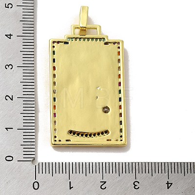 Brass Micro Pave Cubic Zirconia Pendants with Enamel KK-H458-03G-18-1